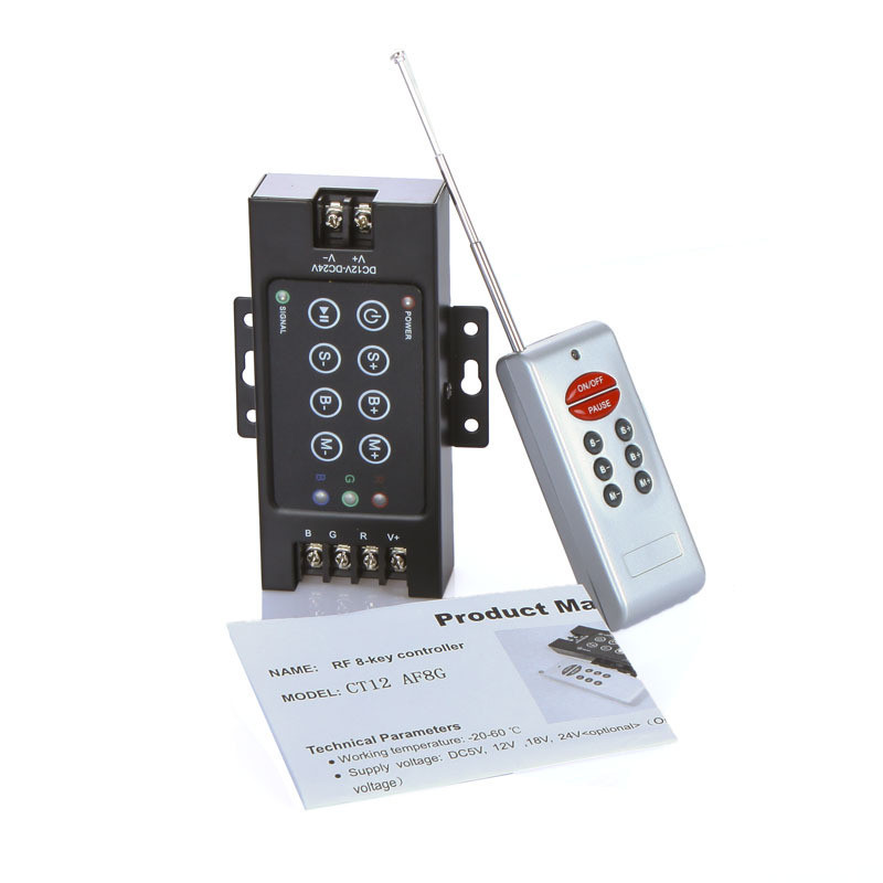 RGB контроллер 30A RF 360W 12-24V 8 кнопок - фото 1 - id-p4775201