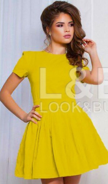 Платье "FLOWER" жёлтое - фото 1 - id-p4776536