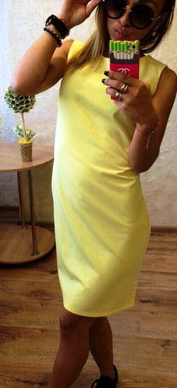 Платье "Футляр" жёлтое - фото 1 - id-p4776540