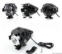 Светодиодная мото фара LED U5 в защитном корпусе с креплением, мотоцикл, скутер, джип