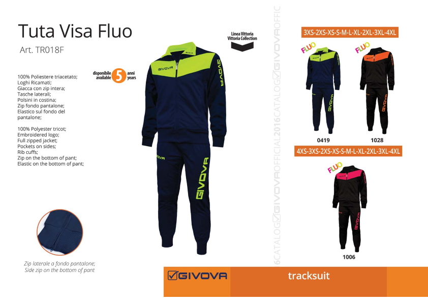 Спортивный костюм VISA FLUO Givova (Italia) - фото 1 - id-p4823257