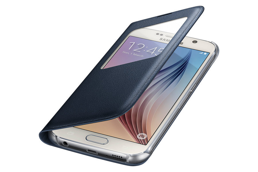 Чехол - книжка S View Cover Samsung Galaxy S6 G920 Синий - фото 1 - id-p4773356